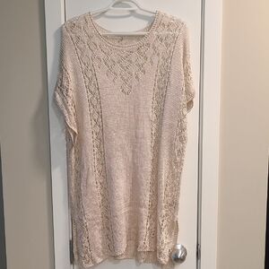 Forever 21 Beige Crochet Knit Top